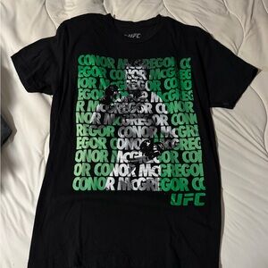 UFC Black Short Sleeve Tee with Green and White Conor McGregor Graphic